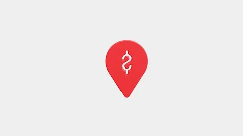 Map location pin rotating animation designed for navigation, GPS Stock Footage 320329658