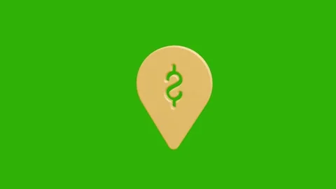 Map location pin rotating animation designed for navigation, GPS Stock Footage 320329740