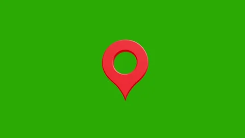 Map location pin rotating animation designed for navigation, GPS Stock Footage 320329777