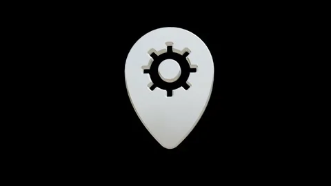 Map location pin rotating animation designed for navigation, GPS Stock Footage 320329779