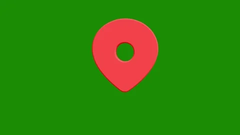 Map location pin rotating animation designed for navigation, GPS Stock Footage 320329804