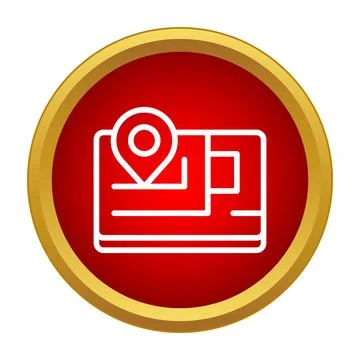 Map with location pin showing navigation and travel destination Stock Illustration