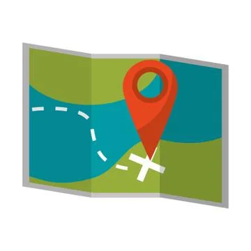 Map with location pin symbol Stock-Illustration