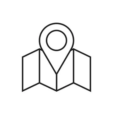 Map Location Pin Thin Line Icon Symbol Design Illustrazione stock