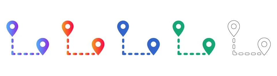 Map Location Point Destination Icons Ilustração Stock