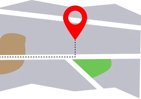 Map with Location Point, GPS navigation icon, Location tracking on Map, Nav.. Stock Illustration