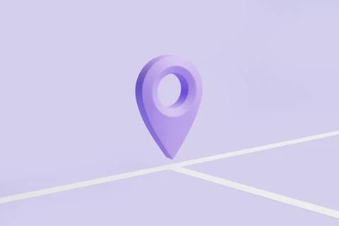 Map location point marker of map or navigation pin icon sign at a fork Stock Illustration