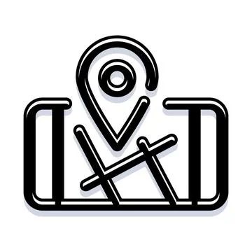 Map location pointer finding travel destination route Stock Illustration