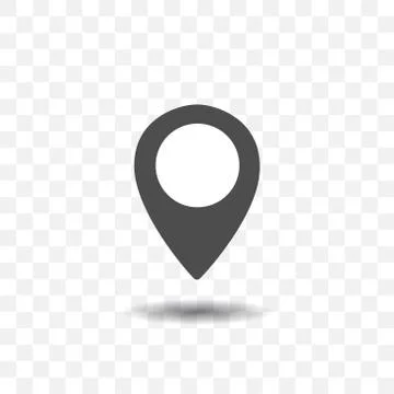 Map location pointer icon on transparent background. Map pin for target or de Stock Illustration