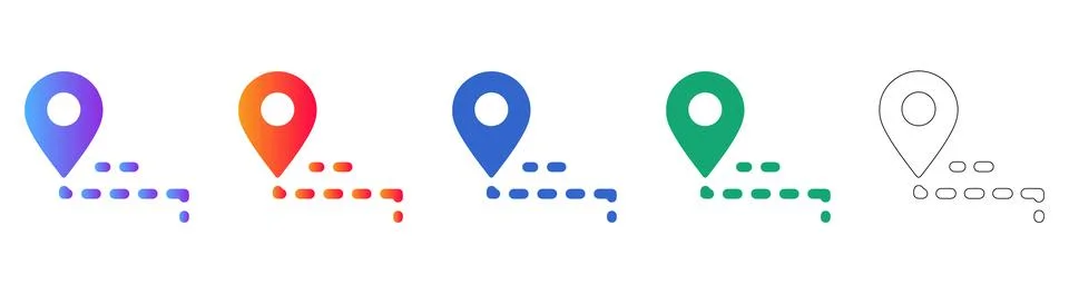 Map Location Pointer Icons Set Stock Illustration