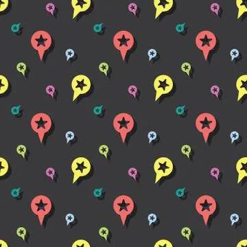 Map Location Pointer Seamless Colored Pattern Illustrazione stock