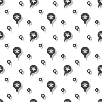 Map Location Pointer Seamless Monochrome Pattern Stock Illustration