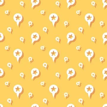 Map Location Pointer Sign Seamless Pattern Stock Illustration