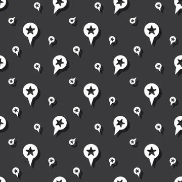Map Location Pointer Sign Seamless Dark Pattern Stock Illustration
