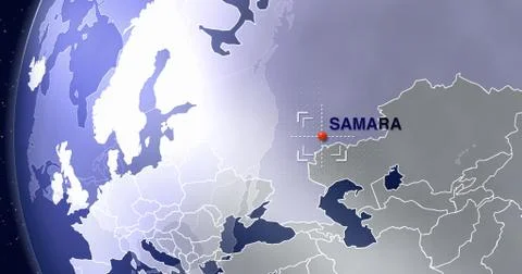 Map Location RUSSIA Samara, world cup Stock Illustration
