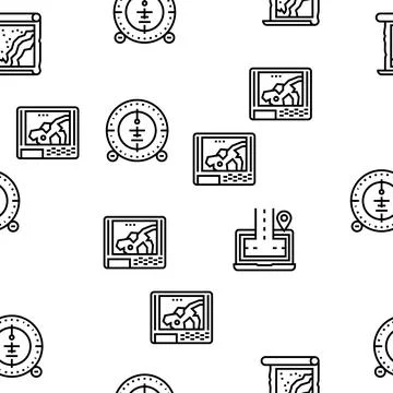 Map Location System Vector Seamless Pattern Stock Illustration