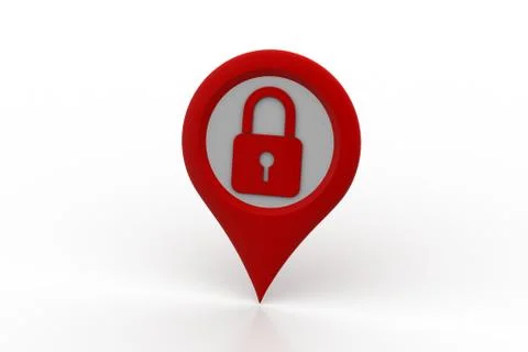 Map locator with security sign Free Stock Illustration