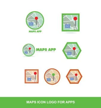 Map logo icon for applications Stock Illustration