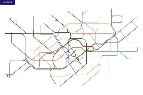 Map of the London Underground Stock Illustration