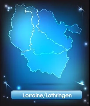 Map of lorraine with borders with bright colors Stock Illustration