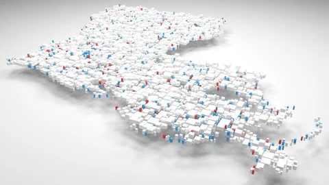 Map of Louisiana - USA Stock Footage 89067259