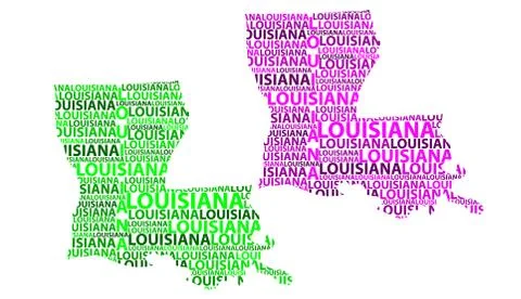 Map of Louisiana - vector illustration Ilustração Stock