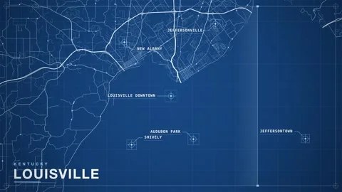 Map of Louisville 스톡 동영상 340890550