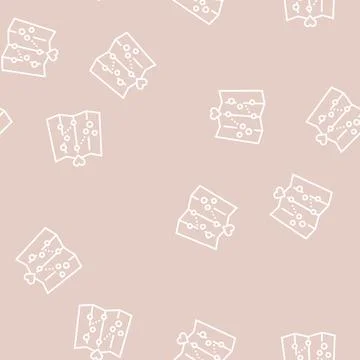Map love place location line seamless pattern 库存插图