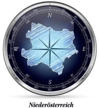 Map of lower austria with borders Stock Illustration