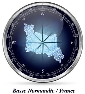 Map of lower normandy with borders Stock Illustration