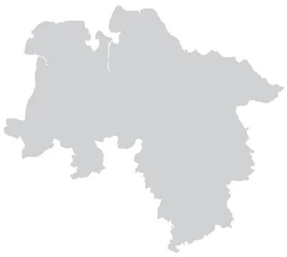 Map of lower saxony with borders in gray Stock Illustration