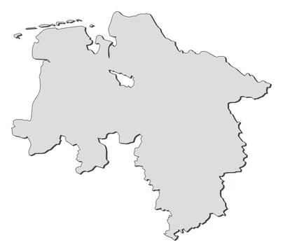 Map of Lower Saxony (Germany) Map of the state Lower Saxony in Germany. Co... 스톡 사진