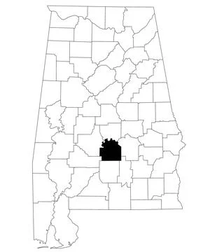Map of Lowndes County in Alabama state on white backround. single County ma.. Stock Illustration