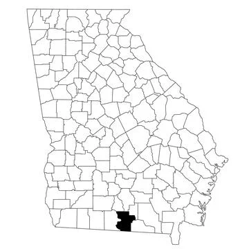 Map of Lowndes County in Georgia state on white background. single County m.. Stock Illustration