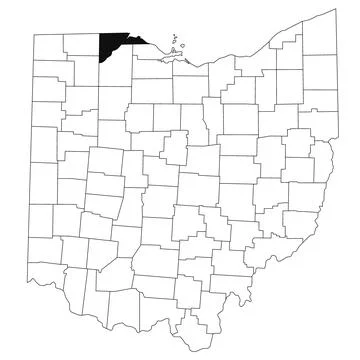 Map of Lucas County in Ohio state on white background. single County map hi.. Stock Illustration