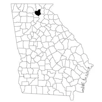 Map of Lumpkin County in Georgia state on white background. single County m.. Stock Illustration