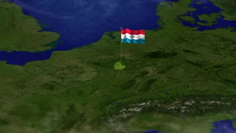 Map of Luxembourg with flag 動画素材 231401847