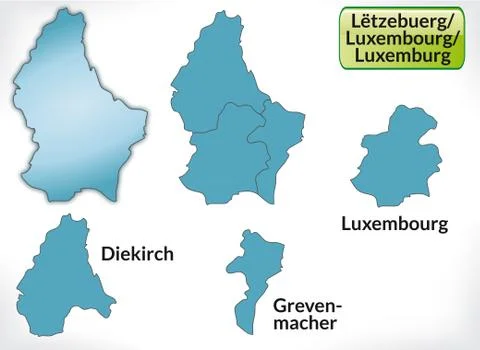 Map of luxembourg Stock Illustration