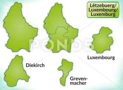 Map of luxembourg Stock Illustration