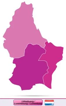 Map of luxembourg Stock Illustration