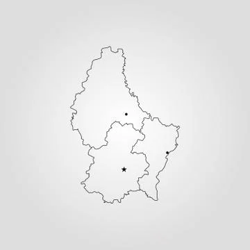 Map of Luxembourg Stock Illustration