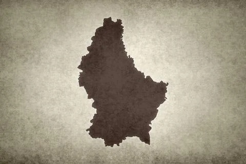 Map of Luxembourg printed on a paper Stock Illustration