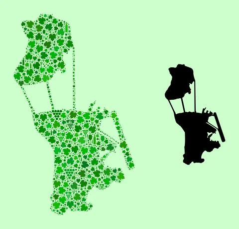 Map of Macau - Composition of Wine and Grapes Stock Illustration