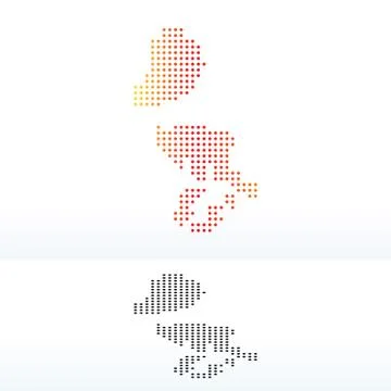 Map of Macau SAR China with Dot Pattern Stock Illustration