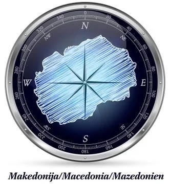 Map of macedonia with borders Stock Illustration