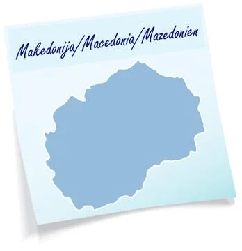 Map of macedonia as sticky note Stock Illustration