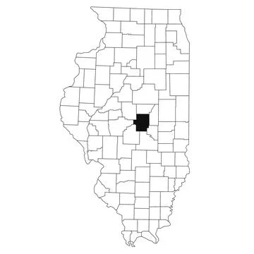 Map of Macon County in Illinois state on white background. single County ma.. Stock Illustration