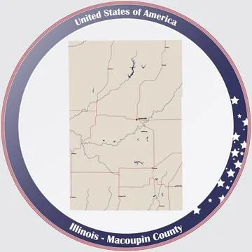 Map of Macoupin County in Illinois Stock Illustration