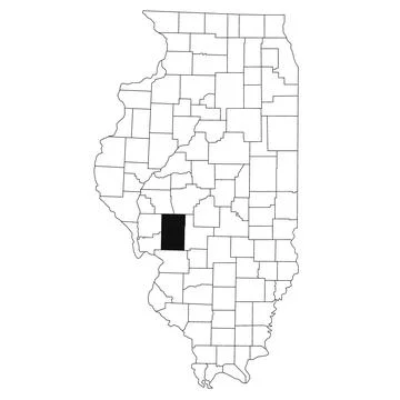 Map of macoupin County in Illinois state on white background. single County.. Stock Illustration