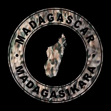Map of Madagascar, Military Stamp Stock Illustration